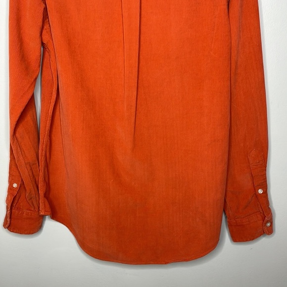 Vintage Ralph Lauren Mens Size M Orange Corduroy Long Custom Fit Button Down - Picture 10 of 11